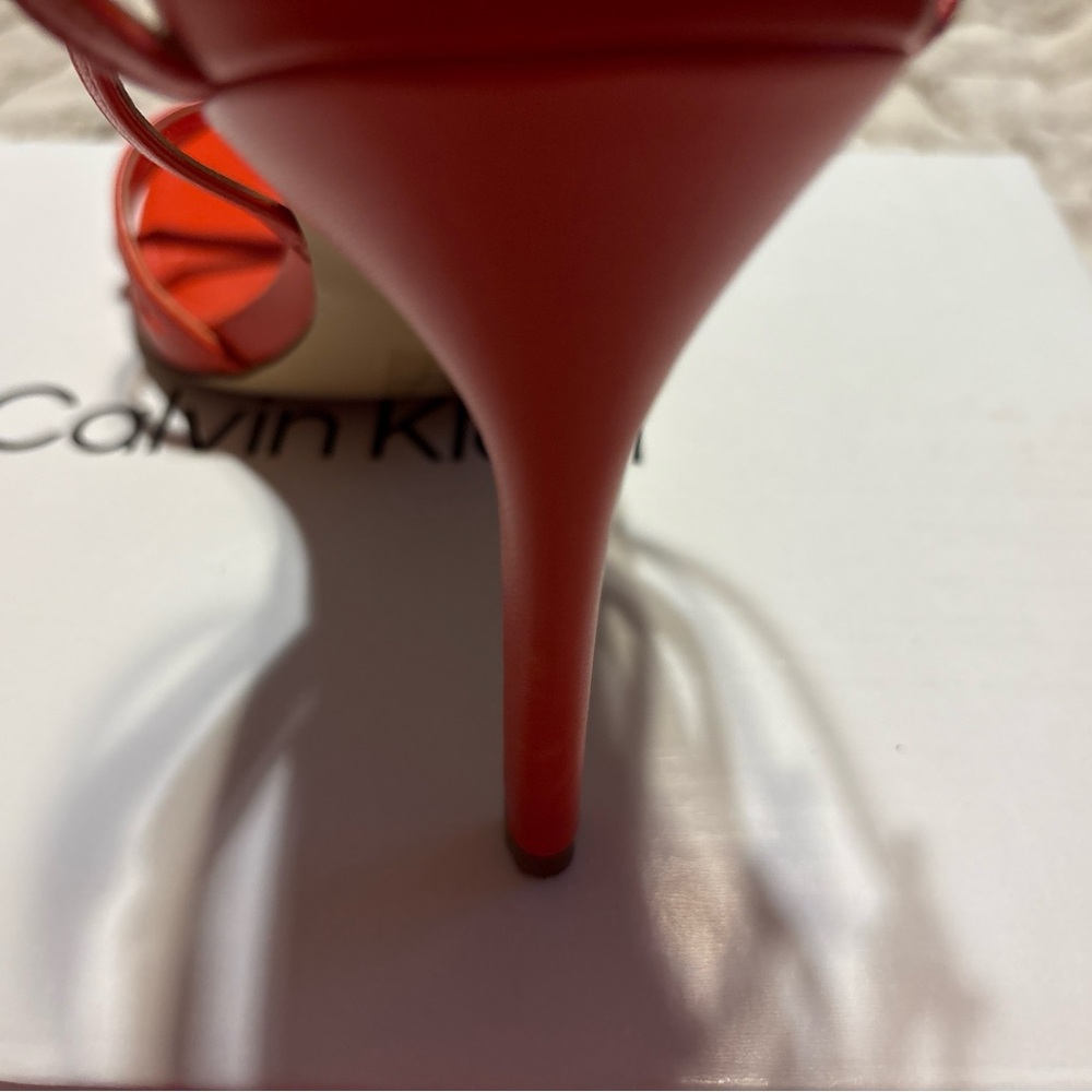 Calvin Klein Vibrant Red Strappy Heels - Picture 2 of 8